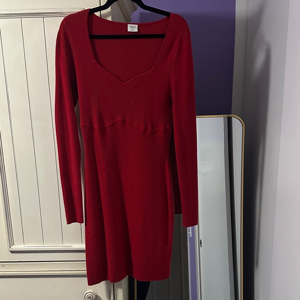 Abercrombie & Fitch Elegant Red Knit Dress